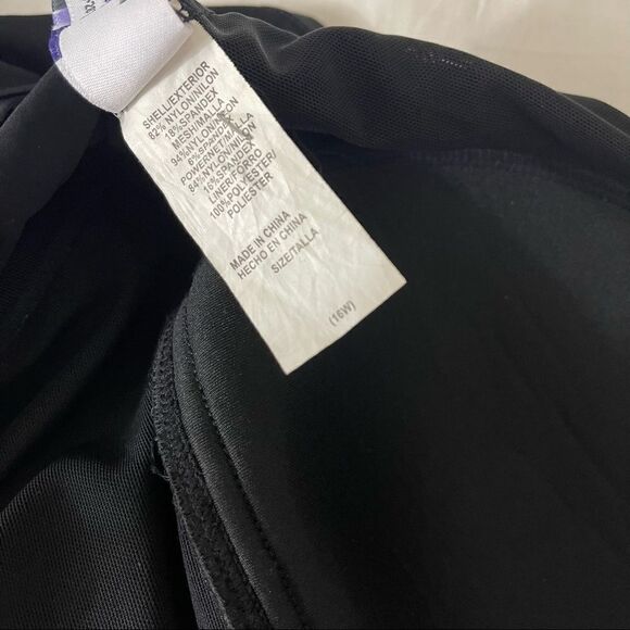 Always For Me Black One Piece Swimsuit Sheer Neckline Size 16 - Picture 5 of 6